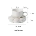 Simple Sunflower Coffee Mug Set Office Home Macaroon Series Coffee Ceramic Cups and Saucers Pink Pearl White Creative Cute Cup. 