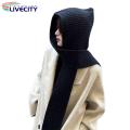 Cold Weatr Hat Windproof Knit Hat with Integrated Scarf for Outdoor Photography Reversible Design for Ear Protection Thick adwear Wrapped Cap for Reversible Hooded Scarf. 