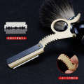 CestoMen old fashioned manual ring shaving knife holder for men's grooming shaving eyebrow trimming stainless steel shaver.