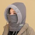 Fashion Polar Fleece Lined Hood Hat Men Women's Thick Warm Winter Balaclava Ski Mask Outdoor Sports Snow Travel Plush-Lined Thickened Thermal Hat with Face Mask for Men and Women, Ski Winter Hats for Cold for Women- The Asia Express. 