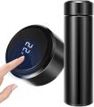 Coffee Cups Travel Mugs, 500Ml Water Bottle Vacuum Insulating Cup, LED Touchscreen Temperature Gauge(Black). 