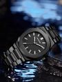 Stainless Steel Wrist Matte Quartz Watch For Men-Black - Watch For Men.