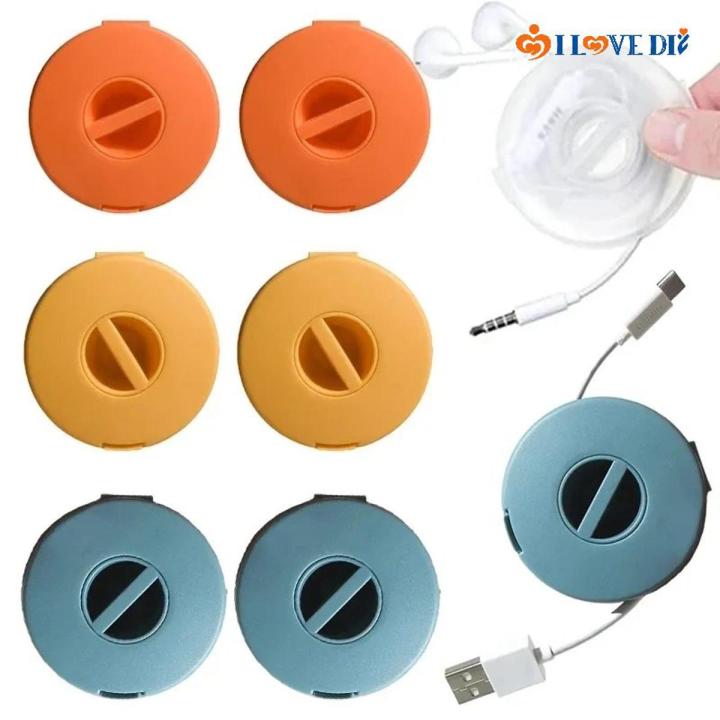 Portable Rotating Cable Manager/ USB Data Cable Wire Management Storage Box/ Multifunctional Headphone Cord Winder