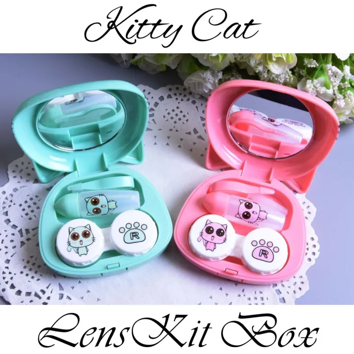 kitty%20kit%20Contact%20Lens%20case%20or%20Travel%20Kit%20Box%20with%20mirror%20cute%20lens%20box%20Tweezers%20&%20Applicator%20#kitty8%20-%20Image%202