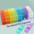 Monthly Pill Organizer 31 Day Pill Case Small Compartments Hold Vitamin and Travel Medicine Organizer 2 Time A Day Convenient Storage Pill Box.