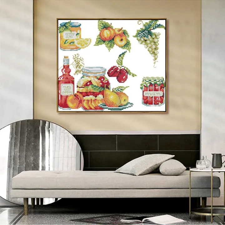 Jam%20Still%20Life%20Patterns%20Cross%20Stitch%20Kits%20Aida%2014ct%2016ct%2011ct%20White%20Canvas%20Printed%20Embroidery%20Sewing%20Kit%20DIY%20Needlework%20Crafts%20-%20Image%204