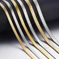 1PC Width 4mm/5mm/6mm Stainless Steel Flat Snake Chain Necklace Jewelry for Men Women. 