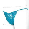 Swimwear Mens Handmade Crocheted G-String Hollow Out Bulge Pouch Briefs Elastic Waistband T-Back Thongs Sunbathing Swimsuit.