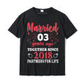 Together Since 2018 3 Years Ago Matching Couple Anniversary T-Shirt Camisas New Coming Men Tshirts Cotton Tops T Shirt Summer.