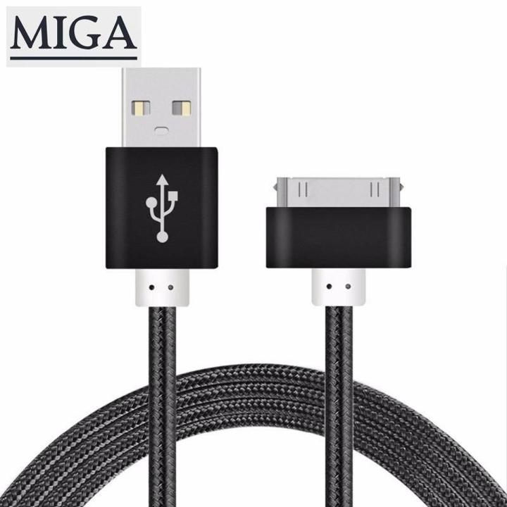 1M USB Cable for iPhone 4 4s iPad 2 3 iPod 30 Pin Metal Plug Charger Sync Cable for iPhone 4 4S Nylon Wire Braided Charging Download Data Cable 3.3 Feet 1 Meter by Metoke - intl