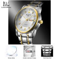 Louiswill Watch for Men - Illuminated Casual Wristwatch - Strap Colors: Golden White. 