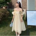 Sweet Sleeveless Dress Women Bow Princess Style Summer A-line Dating Party Casual Trendy Vestdios Female Girls Korean Version. 