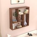 Javis Engineered Wood Wall Decor Floating Shelf, Office Display Rack Decorative Hall Décor for Living Room Home Furniture (Wenge 24x24").