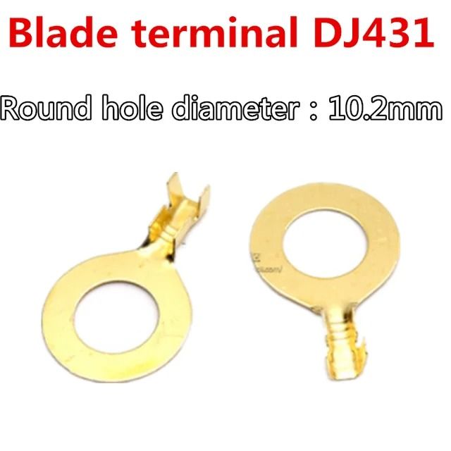 20pcs  Blade terminal DJ431 copper ring terminal 2.2MM 2.8MM 3.2MM 4.3MM 5.2MM 6.2MM 8.2MM 10.2MM terminal lug Open copper nose