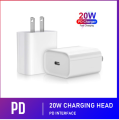 20W USB-C Power Adapter With USB PD Cable Cord US Plug Charger Smart Fast Charger Adapte for All android. 