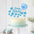 GC 1 Set Of Glittering Paper Cake Inserts Birthday Cake Decoration With Star Heart size:Rose Golden suit.