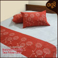 Hand-embroidery floral motif art Cotton Fabric 7 Feet by 8.5 Feet Double King Size Bedsheet Set with Two Pillow Covers Bed Sheet. 