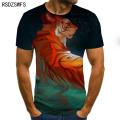 3D printe Animal tiger Lion face man 's T- Tshirt New loose lion casual majestic summer fashion shirt Harajuku oversized t shirt.
