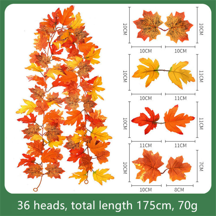 Christmas Garden Decor Thanksgiving Day Fall Leaves Autumn Hanging Vine Wedding Maple Leaf Garland Vine