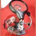 Soldering Iron Stand-3rd Helping Hand Magnifier Tool 3.5x & 12x Electrical Circuitry & Parts. 