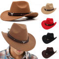 Western Cowboy Hat Cowboy Hat Felt Cowboy Hat Wide Brim Hat Outdoor Hat Cocked Top Hat. 