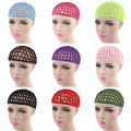 Womens Mesh Hair Net Crochet Cap Solid Color Snood Sleeping Night Cover Turban.