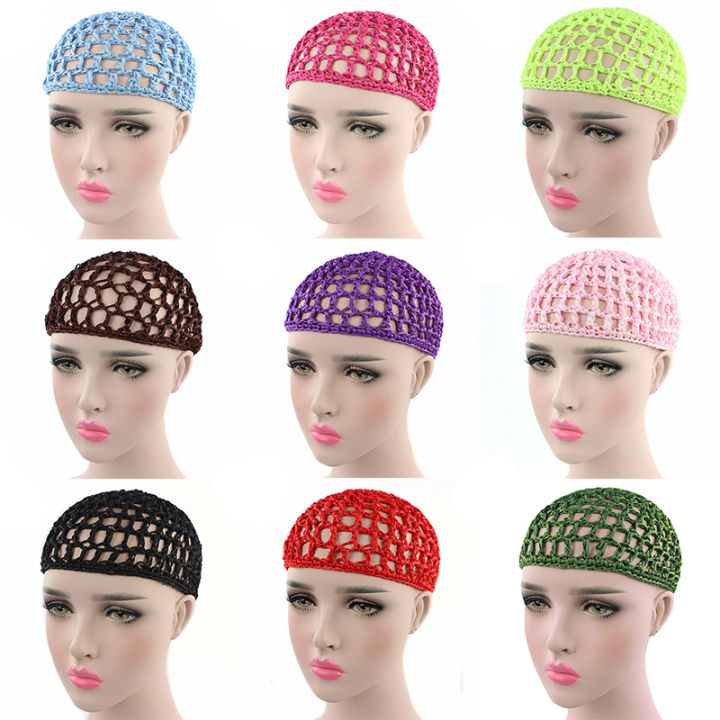Womens%20Mesh%20Hair%20Net%20Crochet%20Cap%20Solid%20Color%20Snood%20Sleeping%20Night%20Cover%20Turban%20-%20Image%202