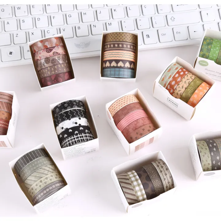 5%20Pcs/Box%20Forest%20Washi%20Tape%20Set%20Decoration%20Sticker%20Scrapbooking%20Diary%20Adhesive%20Tape%20Masking%20Tape%20stationery%20school%20supplies%20-%20Image%202