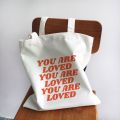 Ladies Handbags Girl Power Quotes Canvas Tote Bag Shopping Travel Women Eco Reusable Shoulder Shopper Bags High Capacity.