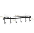 GC 2pcs Wall Mounted Coat Rack, Metal Wall Self-adhesive Hanger, Coat Hook With 6 Hooks For Clothes Towel Hats, Kitchen Wall Hanging Rack No Drilling Hanger ﻿. 