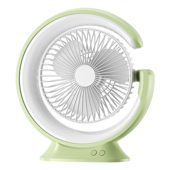 Desk Lamp Fan 1200mAh Desktop Runner Light Mini Handheld Electric Fan Multifunction Practical 3 Speed Fan, Easy Install Green