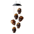 Halloween Skull Skeleton LED Solar Wind Chimes for Outside for Halloween Outdoor Porch Yard Garden Easy Install. 