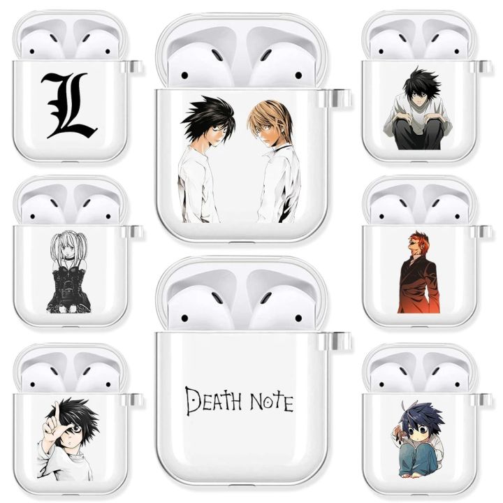 Anime Death Note Soft TPU Case for AirPods 2 1 L Yagami Light Ryuk Misa Nate Transparent Wireless Bluetooth Earphone Box Cover
