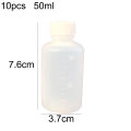 10Pcs Plastic Clear Scale Bottle 50ml Liquid Empty Medicine Container with Cap.