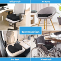 Seat Cushion - Cushion for Office Chair, Car Seat, Airplane, Bleacher - Sciatica & Coccyx Pain Relief Desk Grey Cushion Easy Install.