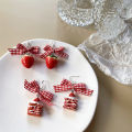 Ins Sweet Bow Ribbon Acrylic Strawberry Cake Pendant Earrings Quality Drop Earrings For Girls Women Gift Lovely Jewelry jingu. 