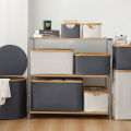 Dirty laundry basket, household storage basket, foldable laundry basket, bamboo fabric, high-value storage basket for clothes.