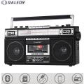 RALEDY Retro Boombox Cassette Player Portable Vintage Digital Radio AC Powered or Battery Operated Stereo AM/SW/FM Radios USB TF. 
