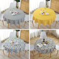 Round Tablecloth 47/59/39 Inch Linen Dining Room Table Cover Washable Table Cloth Decorative Table Cover for Indoor and Outdoor. 