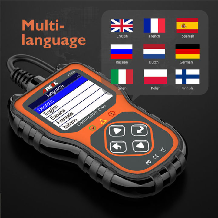 LI As200 Car Engine Tester Obd2 Scanner Professional Code Reader Fault Scanning Instrument Auto Diagnostics Tool