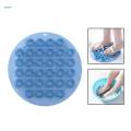 Silicone Shower Foot Back Scrubber Round 11.8inch with Suction Cups Foot Cleaning Multifunctional Bathing Supplies Wall Mounted Massage Pad.