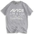 Fashion brand T shirt mens loose Avicii live a life you will remember t-shirt Unisex Tee Avicii EDM dance legend Cotton tshirt.