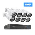 H.View 4K 5Mp 8Mp poe Cctv Security Camera System Home Video Surveillance Kit 8Ch Nvr Audio Outdoor Ip Camera xmeye app.