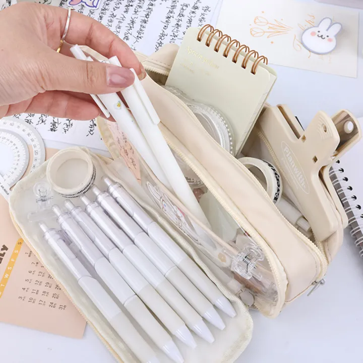 Ins%20style%20Pencil%20case%20Practical%20Transparent%20Pouch%20design%20Pen%20pouch%20Large%20capacity%20Zipper%20closure%20Stationery%20holder%20for%20Students%20Office%20workers%20Art%20enthusiasts%20Travelers%20Organizational%20tool%20-%20Image%202