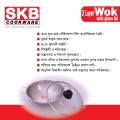 SKB SuS304 Food grade Stainless steel 3 Layer Wok With Glass Lid. 