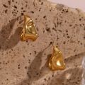 E.B.belle Abstract Geometric Trapezoid Shape Creole Stainless Steel Earrings For Woman Unusual Earrings Women's Ear Creoles. 