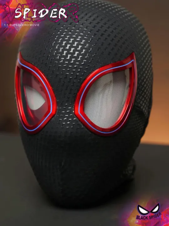 Marvel%20Mascara%20Miles%20Spiderman%20Headgear%20Cosplay%20Moving%20Eyes%20Electronic%20Mask%20Spider%20Man%201:1%20Remote%20Control%20Toys%20For%20Adults%20Giftscosplay%20-%20Image%202