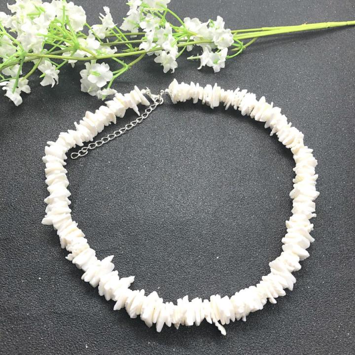 White Puka Natural Shell Piece Irregular Chips Seashell Choker