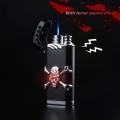 New Windproof Skull Head with Red Light Ghost Sound Effect Lighter Torch Turbine Jet Lighter Metal 1300 C Small Tools. 