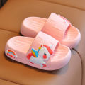Summer Kids Home Shoes Flip Flops Baby Girls Slippers for Children Cartoon Unicorn Bathroom Antislip Thick Sole Slides 2-8 Years. 